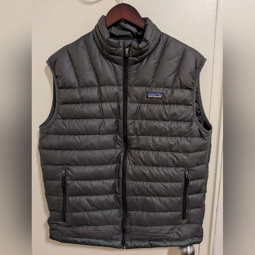 Patagonia Down Sweater Vest Grey Size M 2011 Repaired